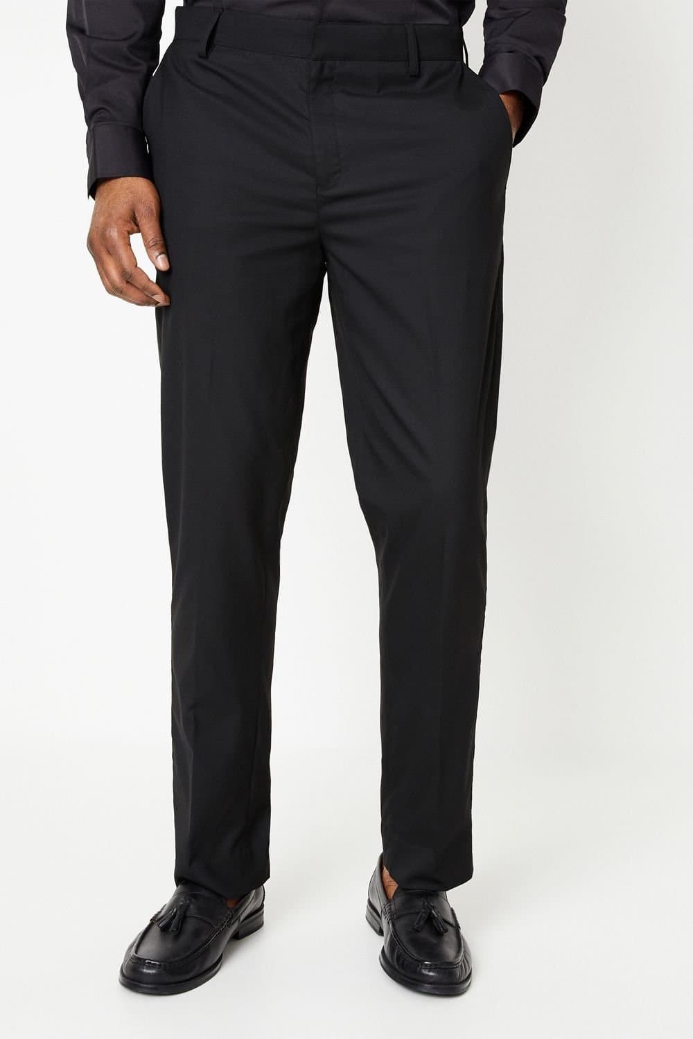 Burton Burton Men's Black Tailored Fit Smart Trousers