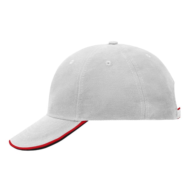 Myrtle Beach Myrtle Beach Men's 6 Panel Double Sandwich Peak Cap in Light Grey - 3