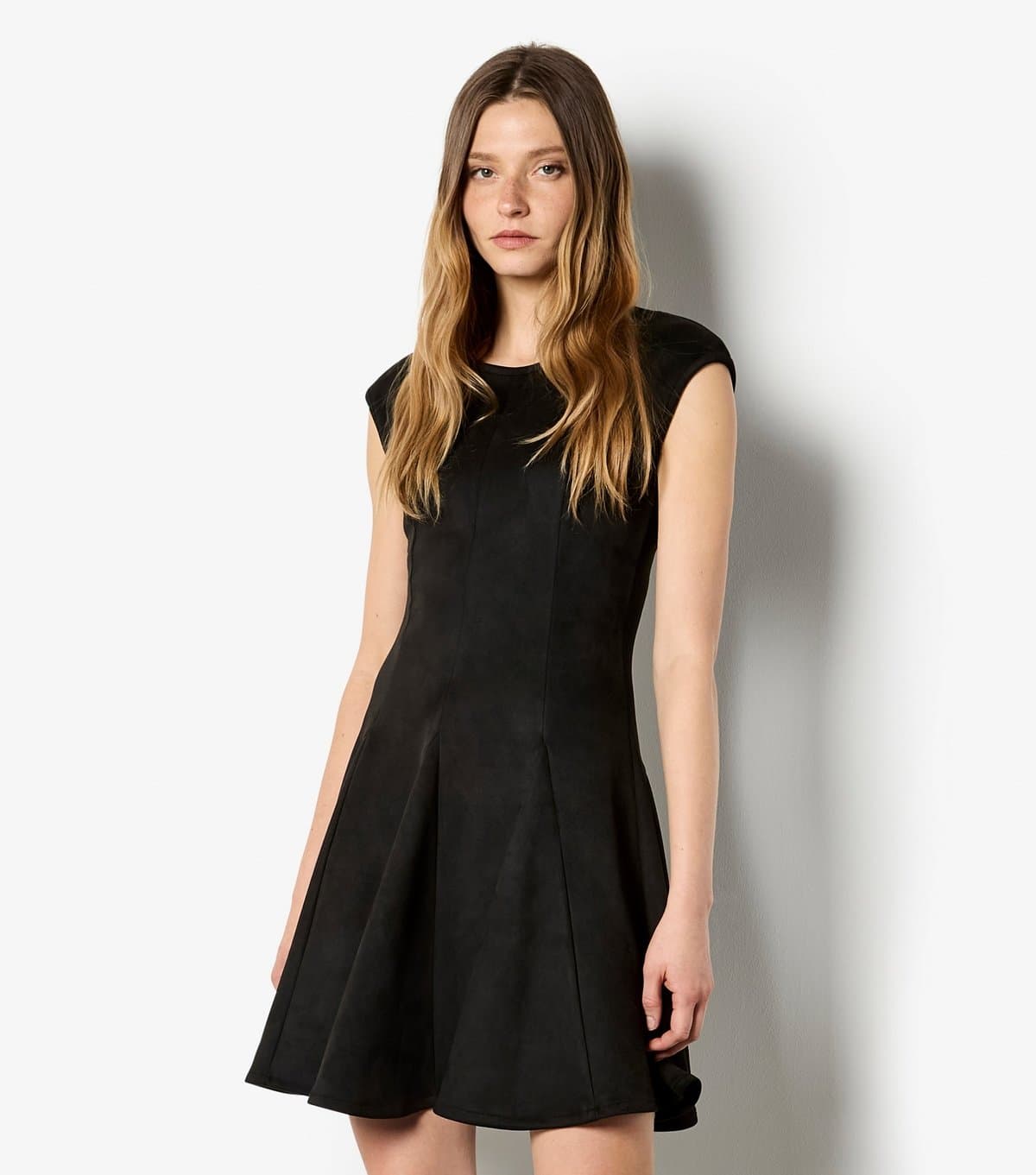Apricot Women's Black Faux Suede Mini Dress Apricot New Look