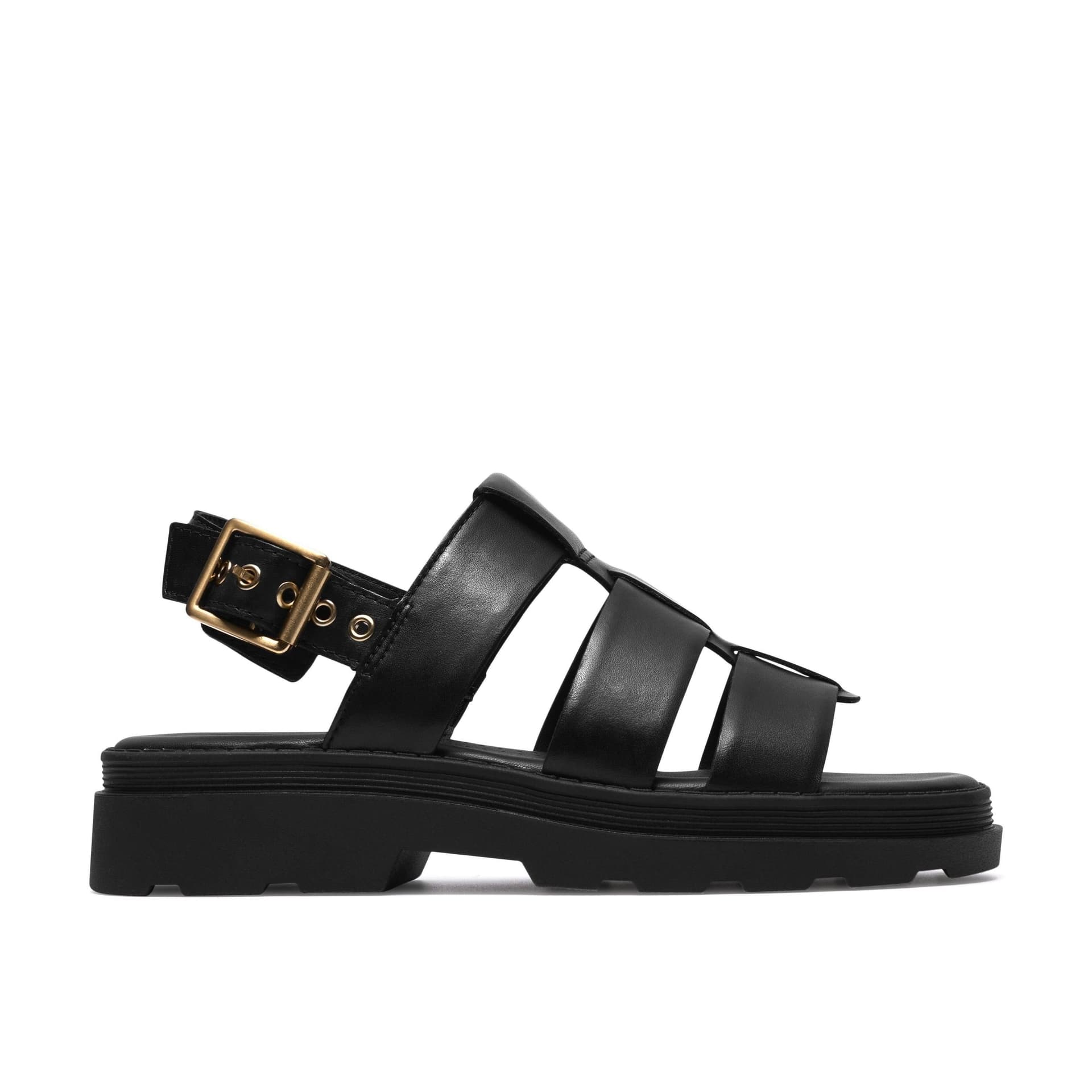 Clarks Clarks Women's Orinoco3 Strap Black Leather Flat Sandals
