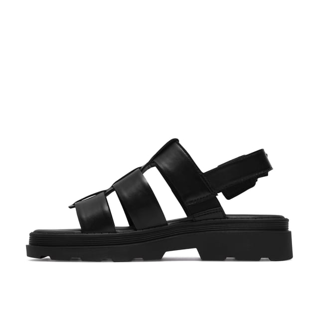 Clarks Clarks Women's Orinoco3 Strap Black Leather Flat Sandals - 2