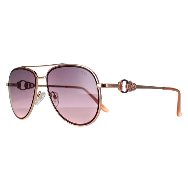 GUESS Guess Women's Aviator Shiny Rose Gold Bordeaux Mirror GF0344 - 2
