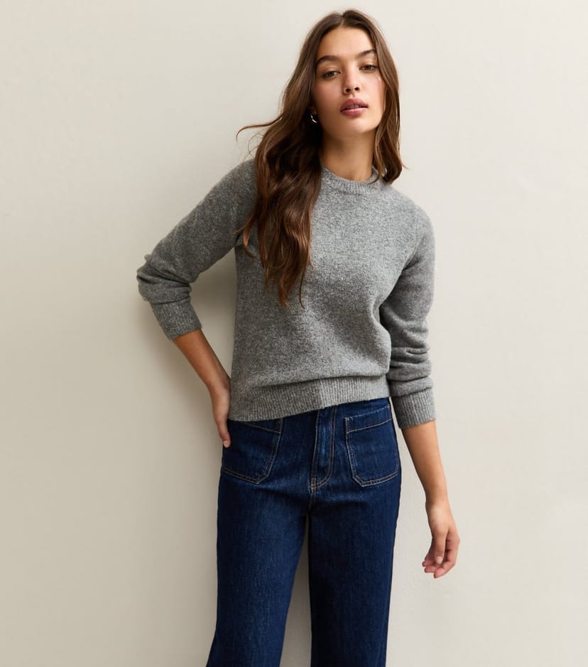 New Look Women's Grey Crew Neck Jumper New Look - 1