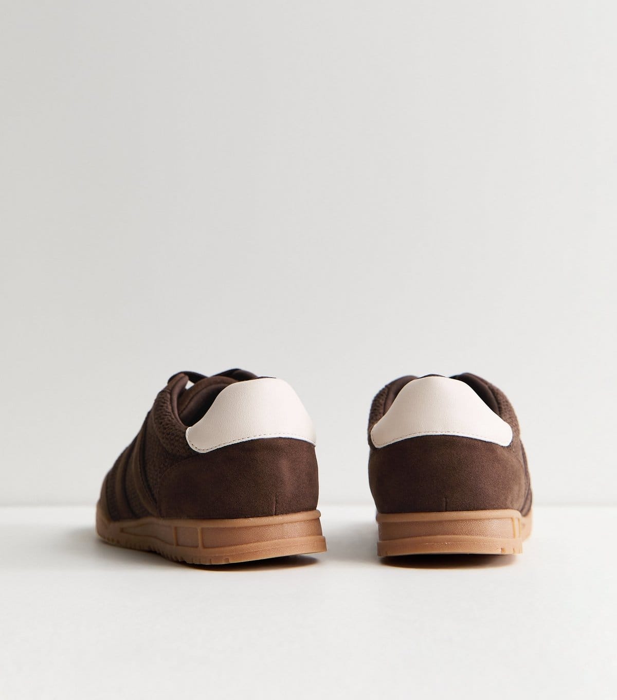 New Look Women's Brown Faux Suede Lace Up Low Top Trainers Vegan New Look - 4