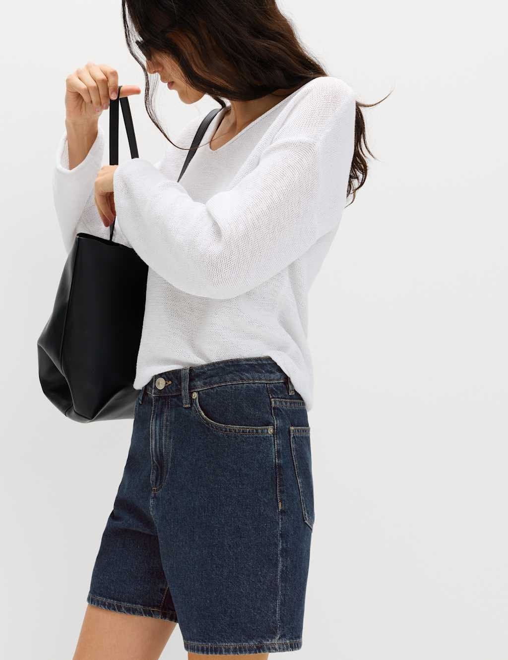 Marks & Spencer M&S Dark Indigo Cotton Denim Classic Shorts