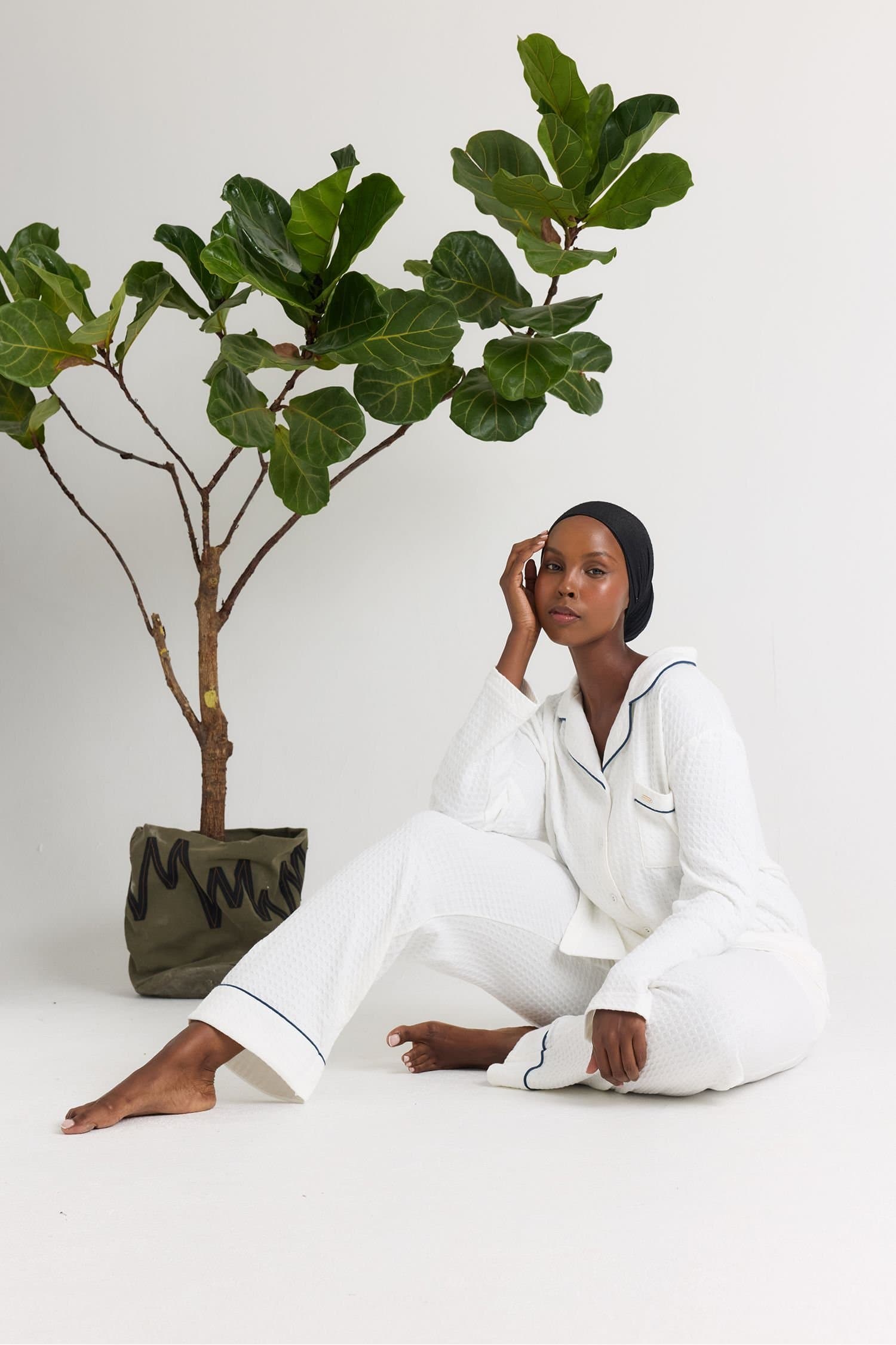 Pretty You London Pretty You London Women's Luxury Suite Waffle Pyjama Set in White