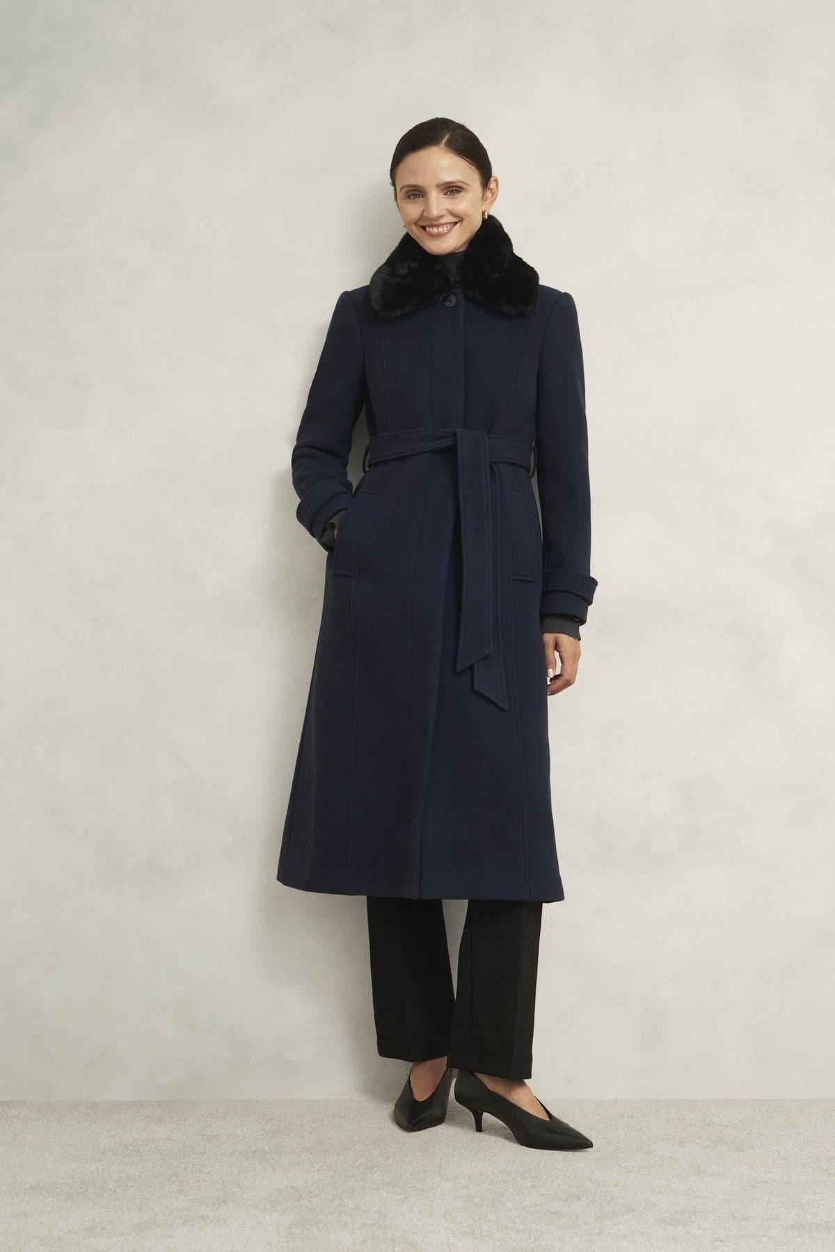 Hobbs London Hobbs London Women's Celeste Coat in Dark Navy