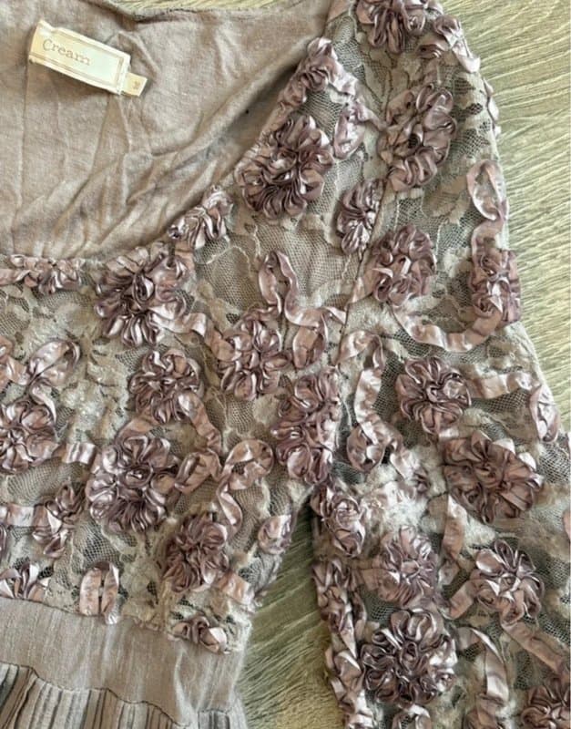 Cream Vintage unique cocktail party dress size 10