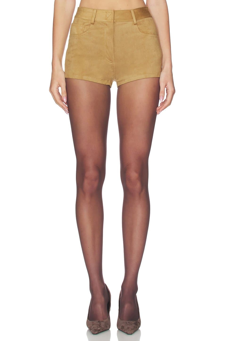 revolve Revolve High Waist Camel Jean Shorts