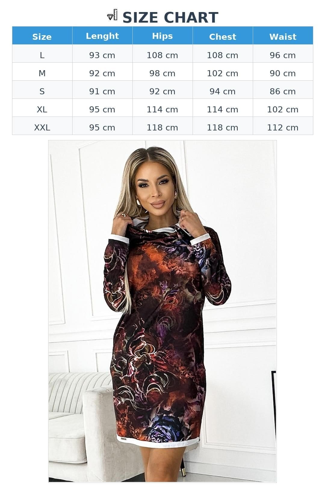 Love Lace Love Lace Women's Comfortable Warm Turtleneck Dress in Brown - 4