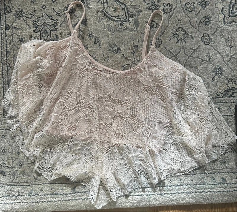 New Look Cream Lace Cropped Camisole