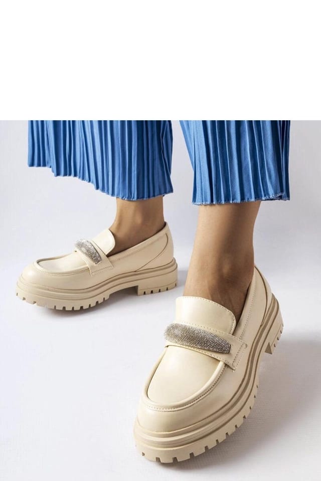 Love Lace Love Lace Women's Solea Moccasin Slip On Loafers with Zircon Round Toe Comfort in Beige - 2