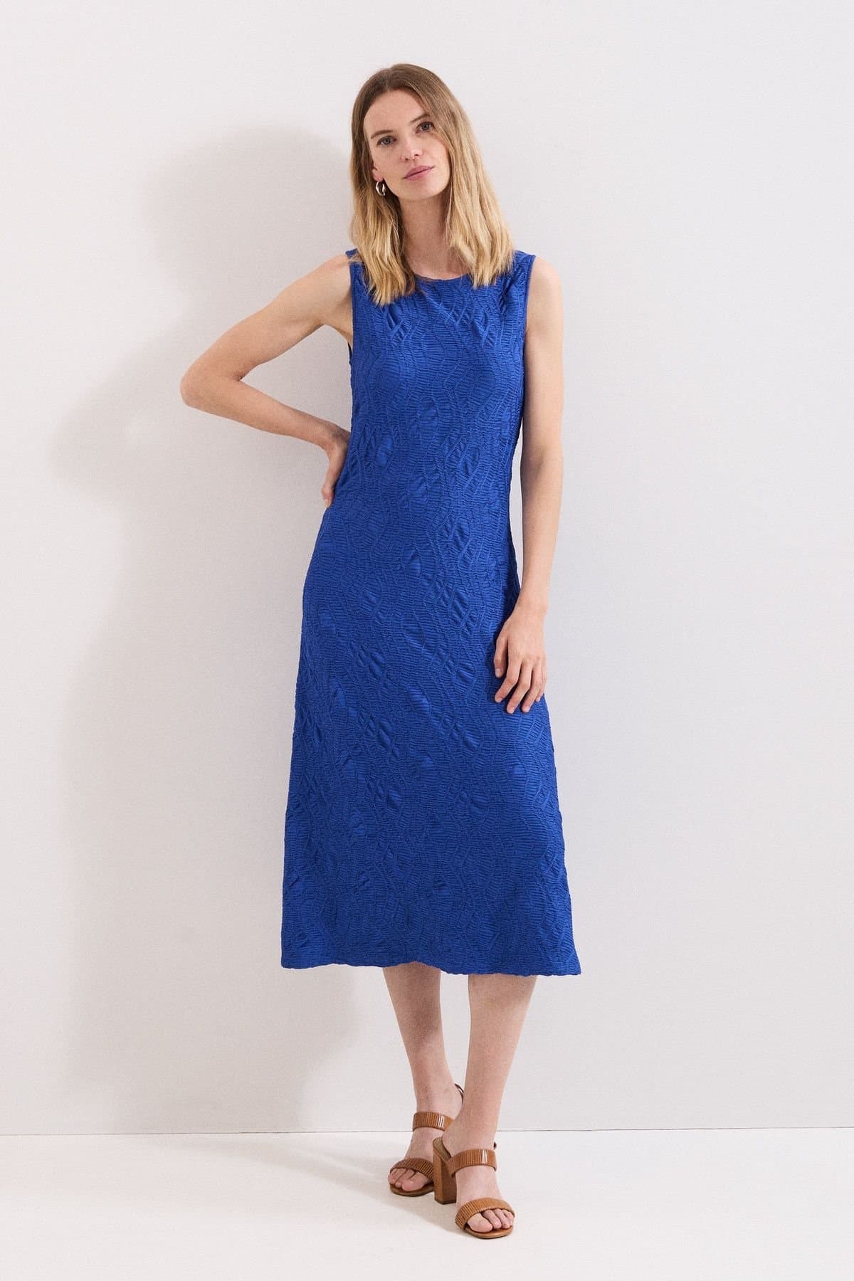 Phase Eight Phase Eight Women's Talia Textured Midi Dress in Cobalt