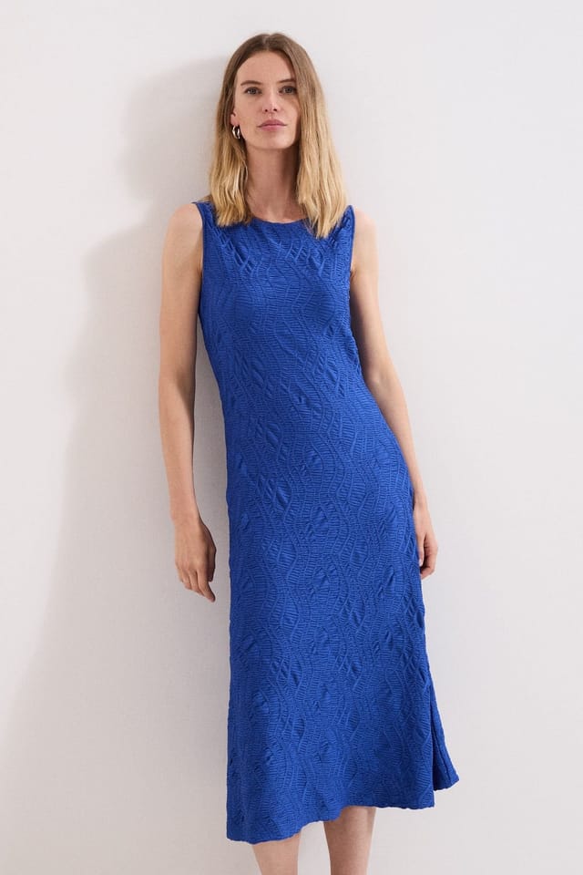 Phase Eight Phase Eight Women's Talia Textured Midi Dress in Cobalt - 3
