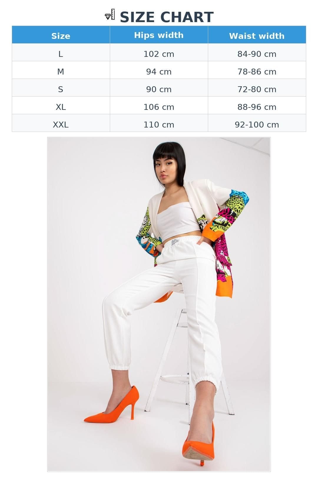 Love Lace Love Lace Women's High Rise Fabric Pants Elastic Waist Slip Pockets in White - 4