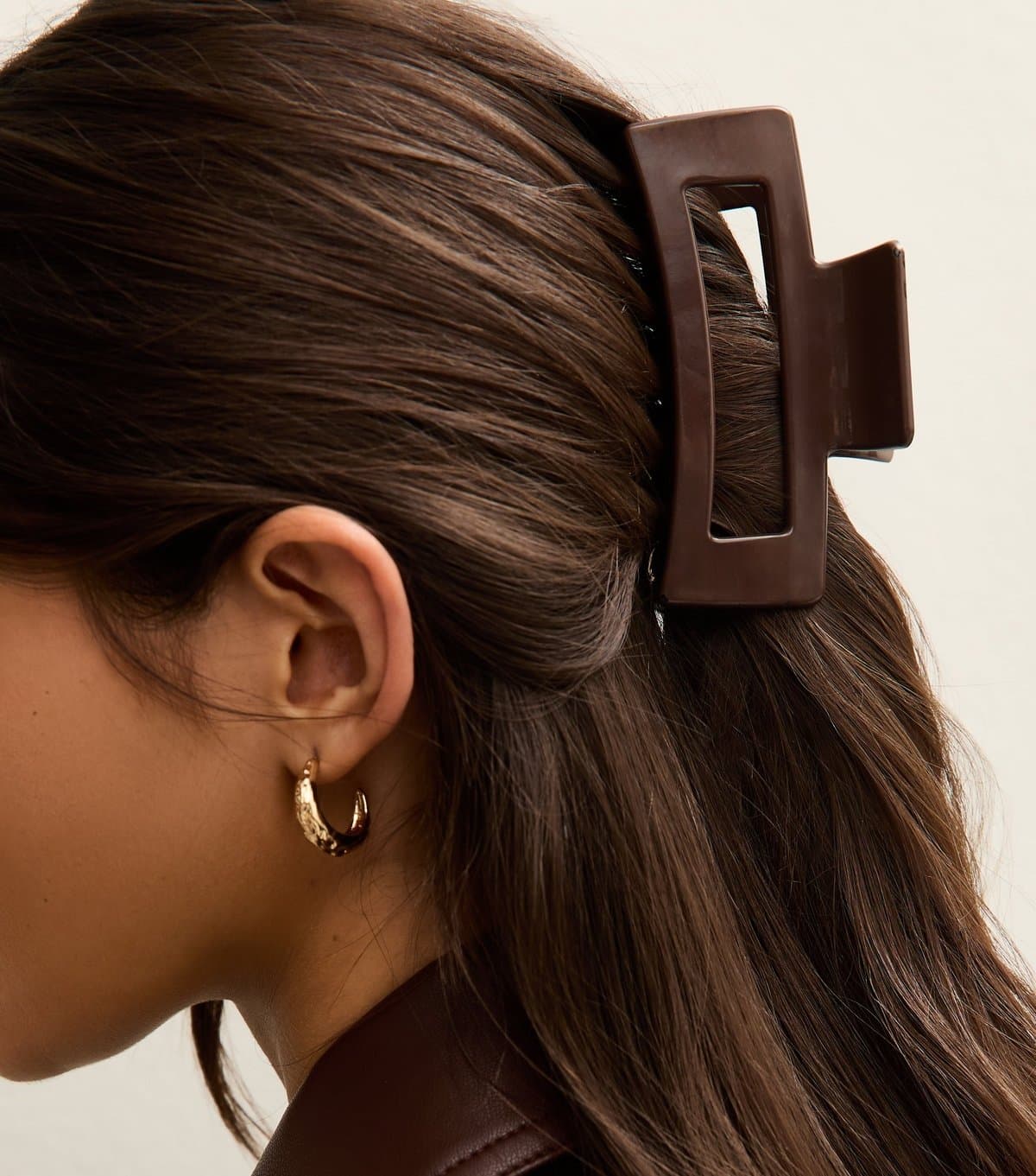 New Look Brown Shiny Rectangular Hair Clip New Look