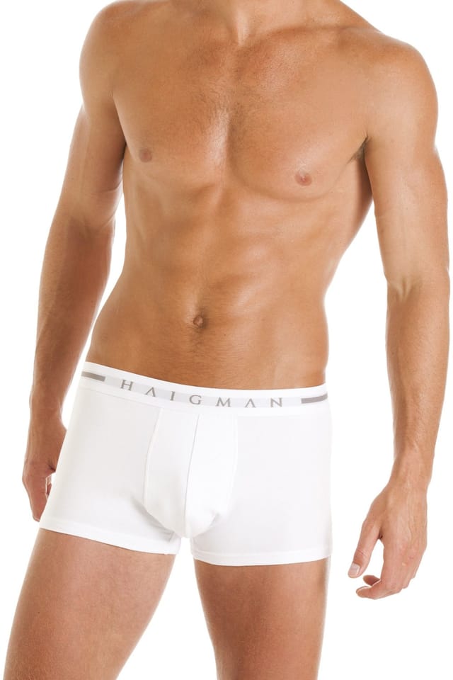 Haigman Haigman Men's Men's 3 Pack Cotton Stretch Modern Trunks in White - 3