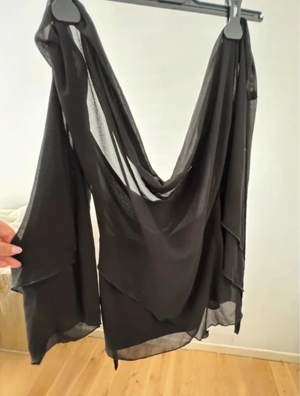 ASOS Musera black Chiffon Mini Open Back dress Sz S