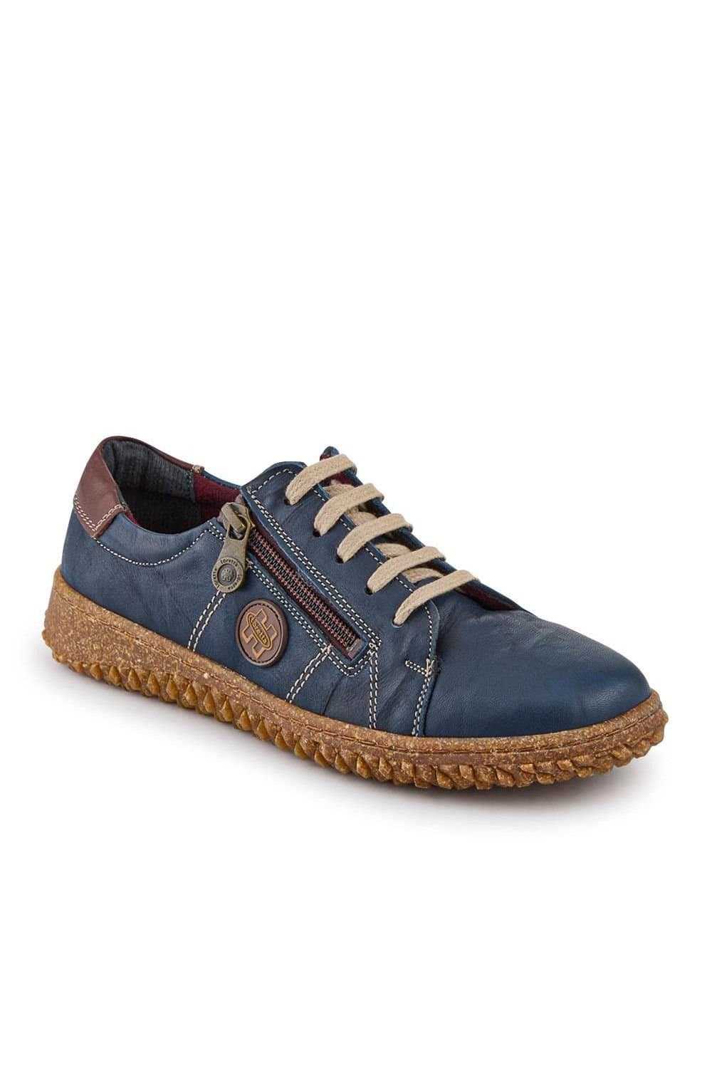 Pavers Pavers Women's Loretta Leather Trainers in Navy