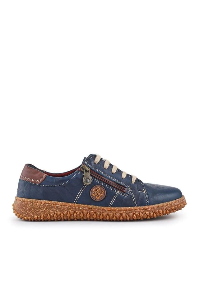 Pavers Pavers Women's Loretta Leather Trainers in Navy - 2
