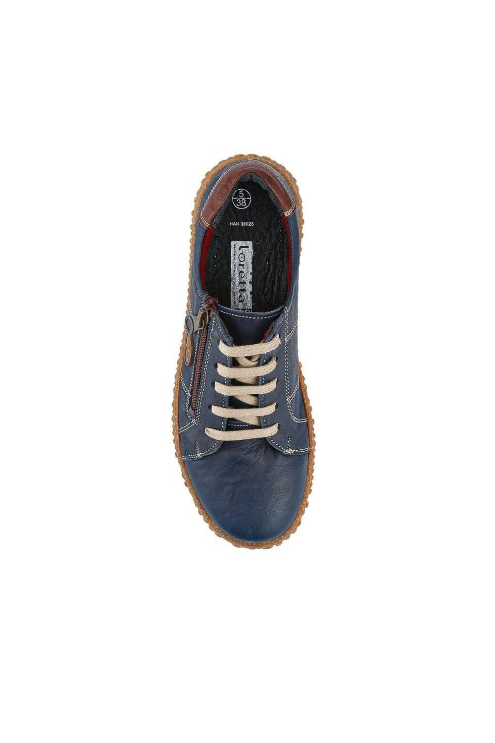 Pavers Pavers Women's Loretta Leather Trainers in Navy - 4