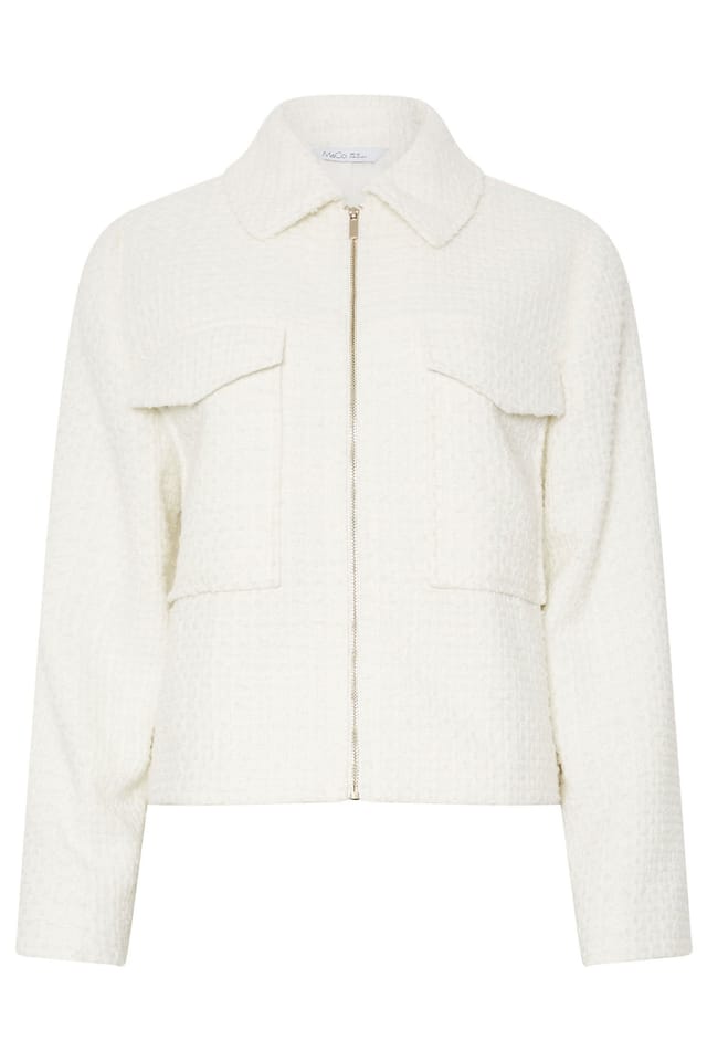 M&Co M&Co Women's Boucle Zip Through Jacket in Ivory - 3