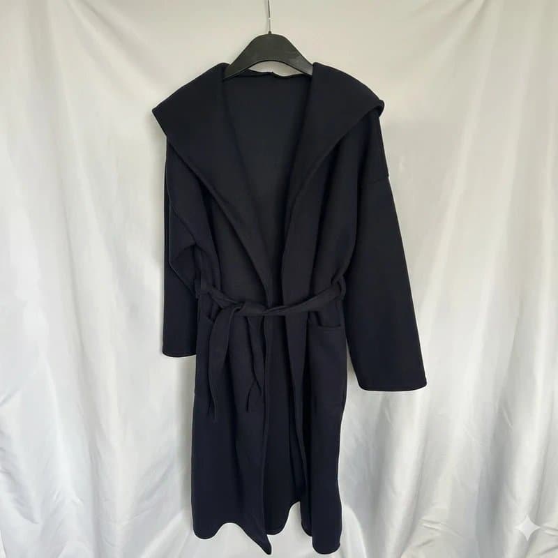 Ikrush iKrush Ladies Navy Blue Hooded Wrap Coat | Made in France one size