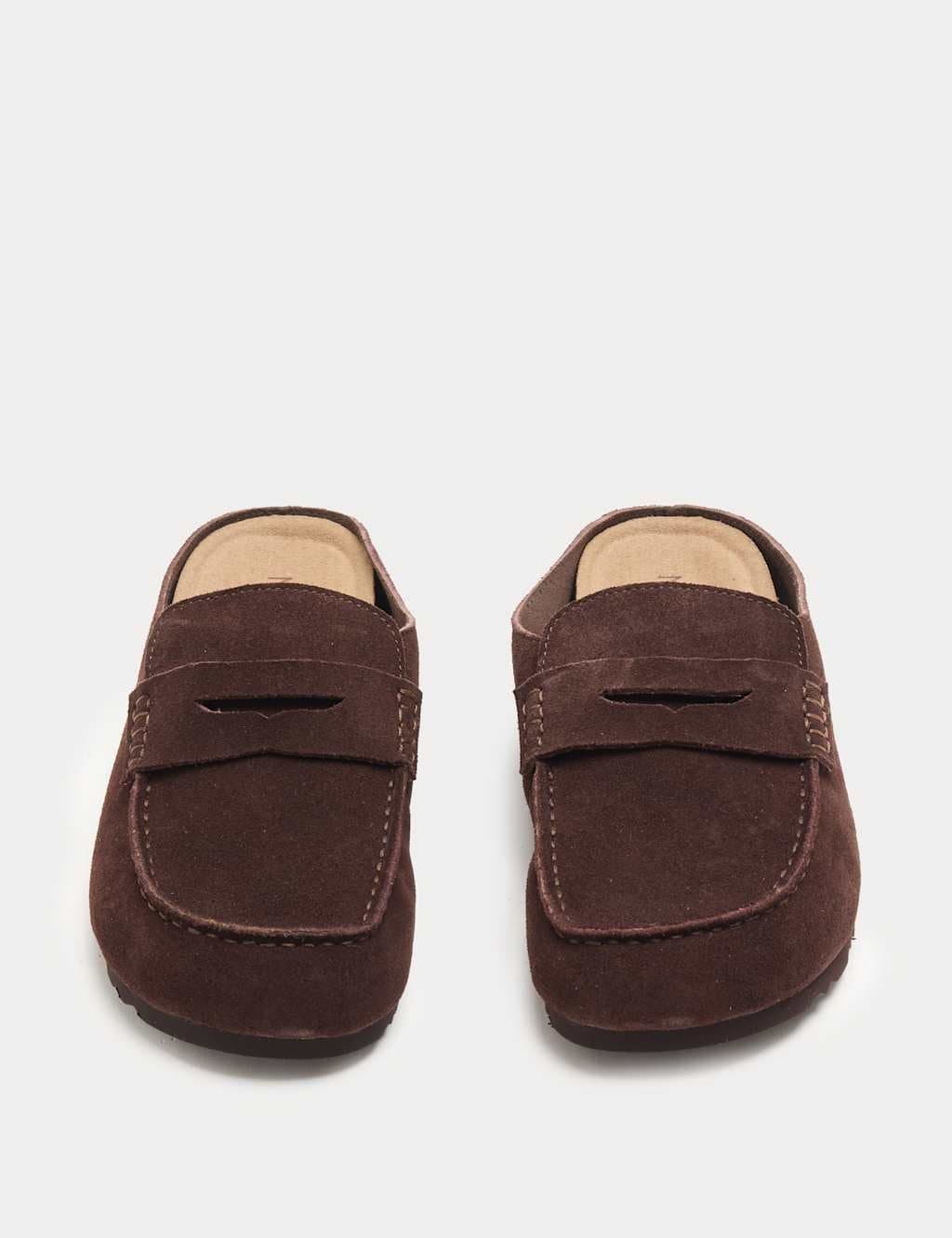 Marks & Spencer M&S Suede Flat Loafer Clogs Brown