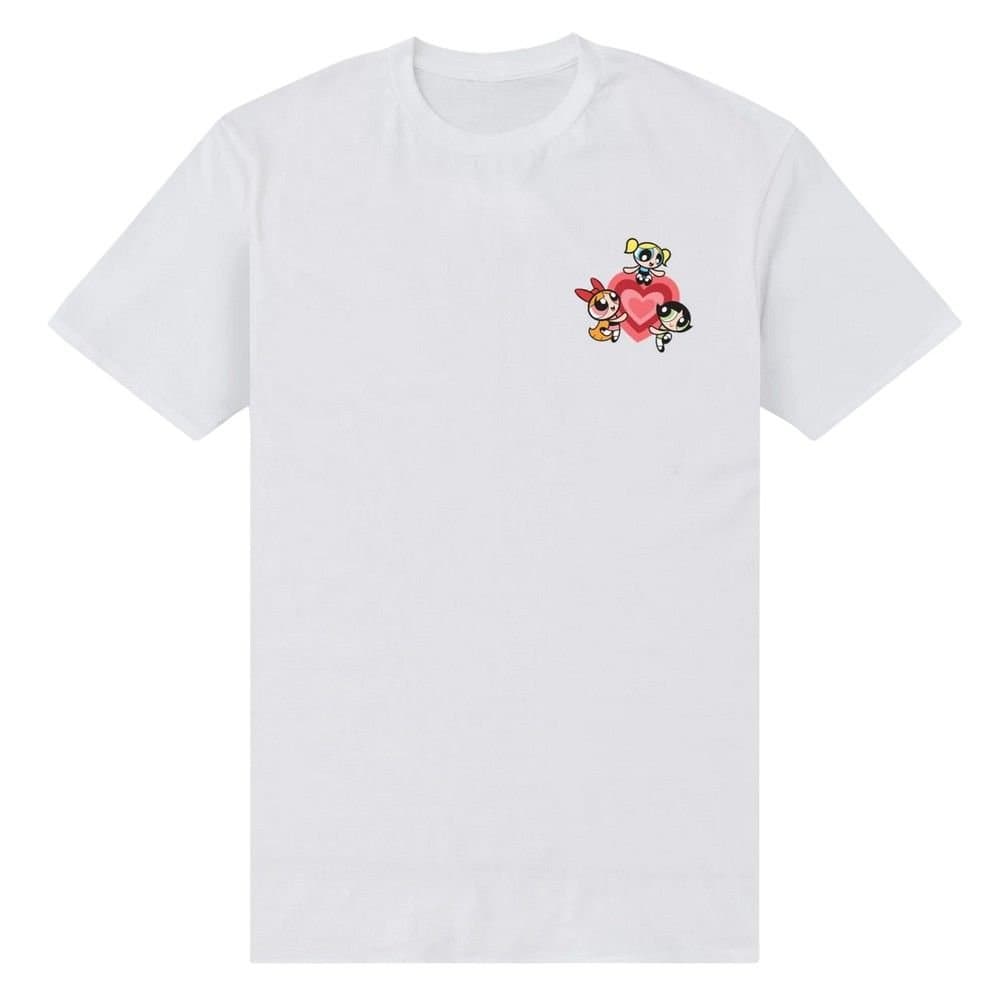 Powerpuff Girls Powerpuff Girls Men's Chest T-Shirt in White