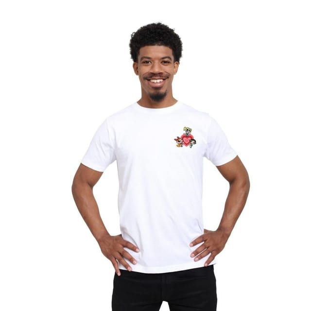 Powerpuff Girls Powerpuff Girls Men's Chest T-Shirt in White - 3