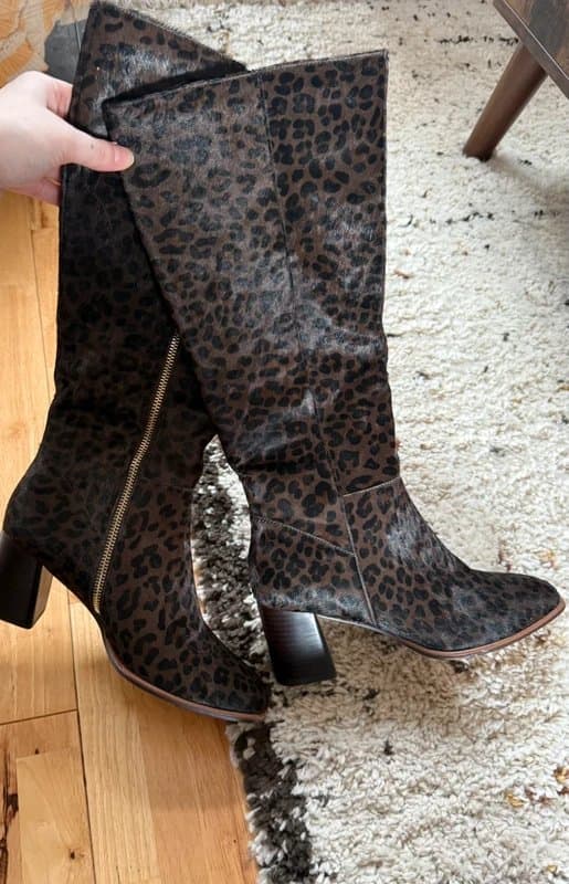 Never Fully Dressed Never Fully dressed dark brown leopard print knee high boots