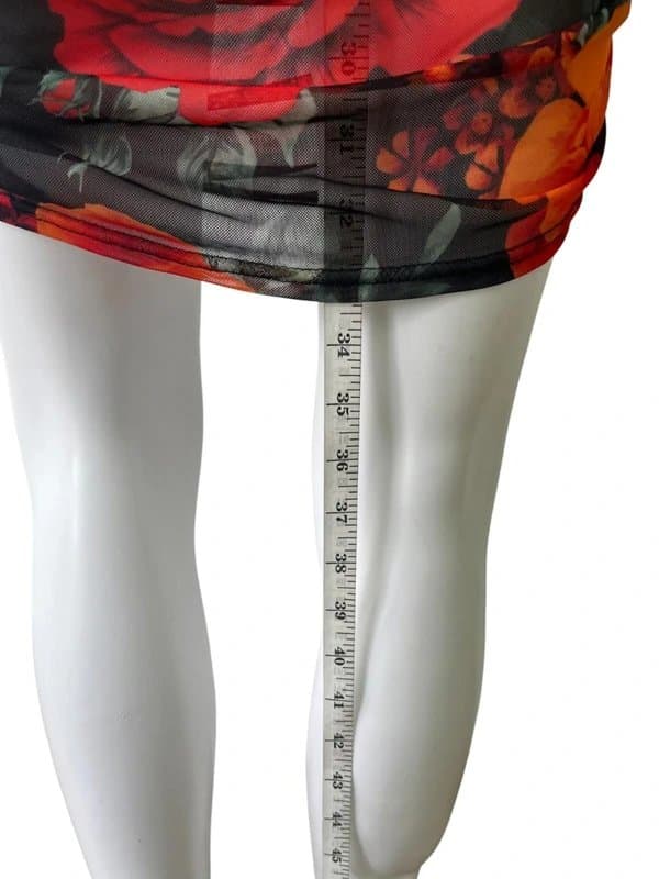 Missguided MissGuided Petite Mini Dress Size 8 Women'ss NEW Red & Black Floral EU36 RRP £44