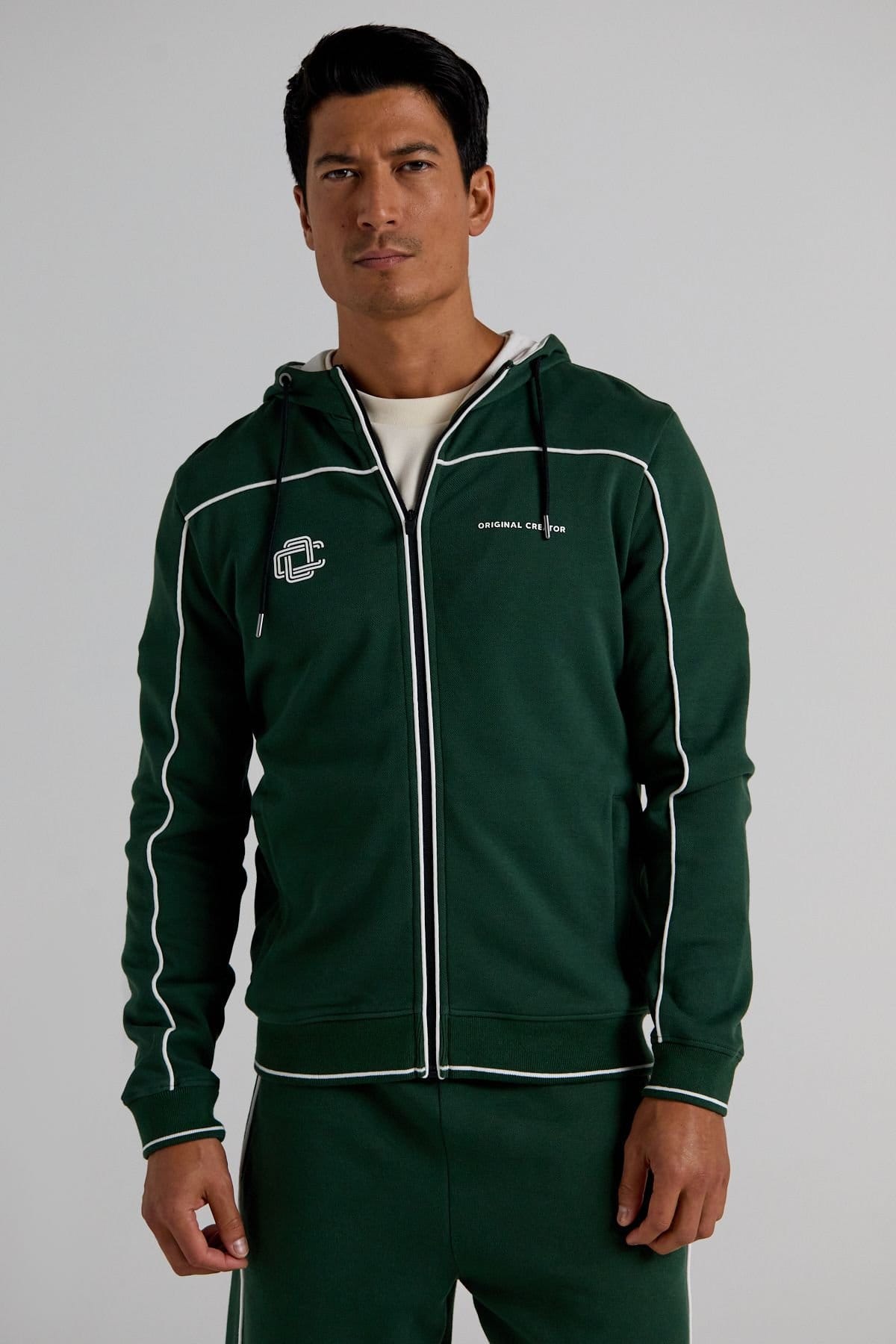 Original Creator Original Creator Men's Emblem Zip Hoodie - Pine Green - 4