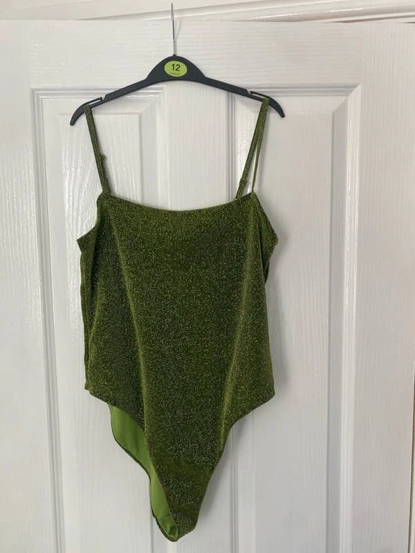 ASOS Design ASOS dark green sparkly bathing suit size 12
