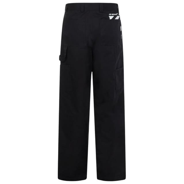 Off-White Off-White Men's Diag Pocket Carpenter Pant Black Trousers - 2
