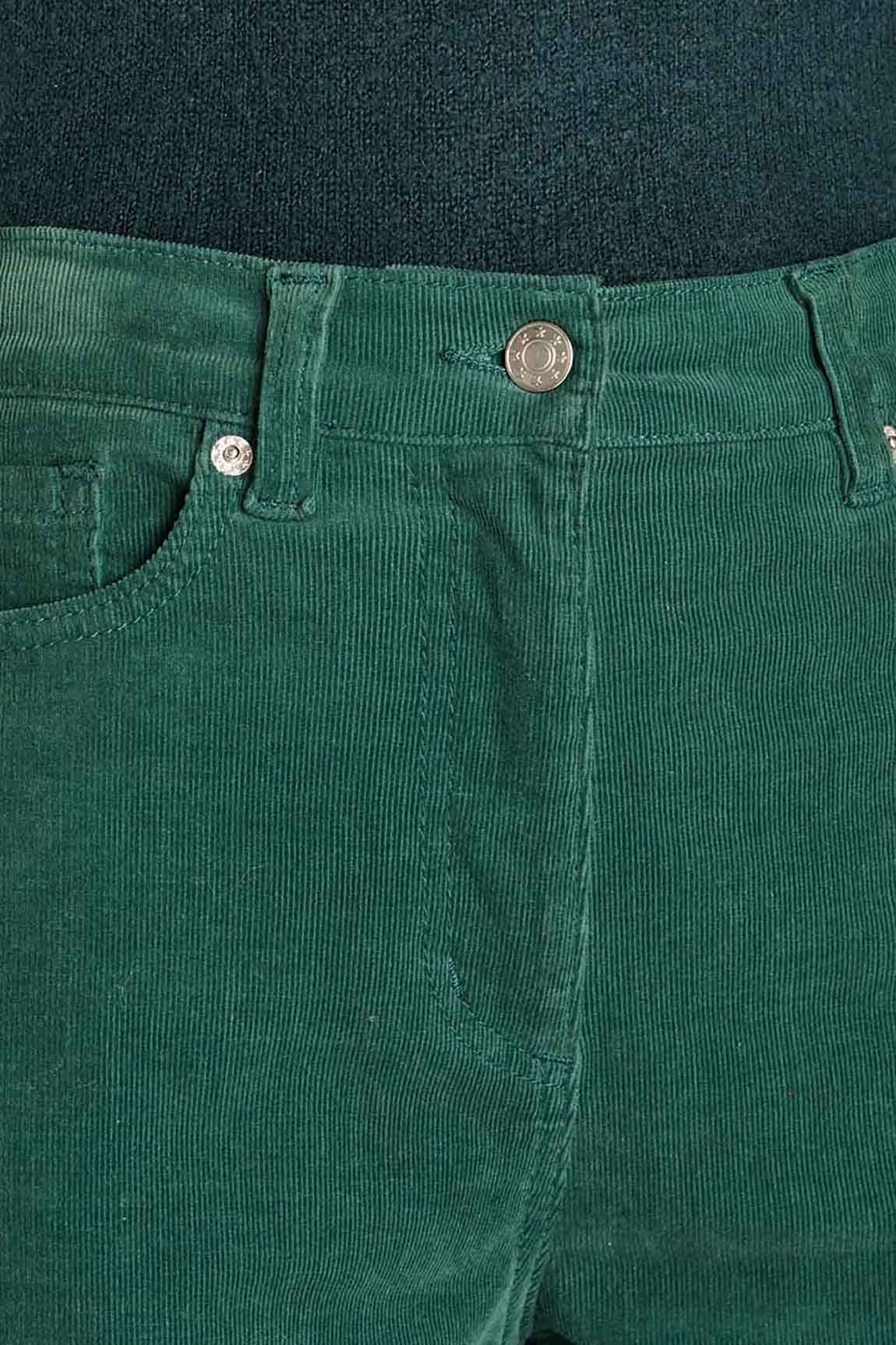 Amber Amber Women's Jeans with Elasticated Back Waist Jeans Stretch Cord in Green - 4