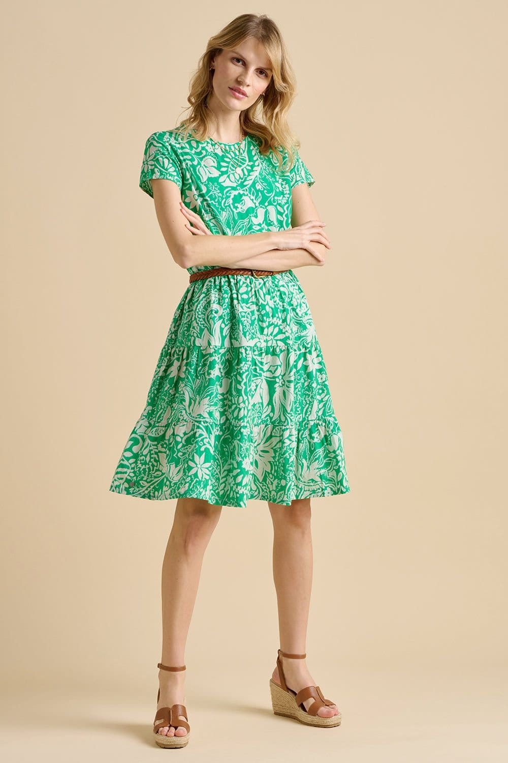 Brakeburn Brakeburn Women's Wildflower Knee Length Dress in Green - 4