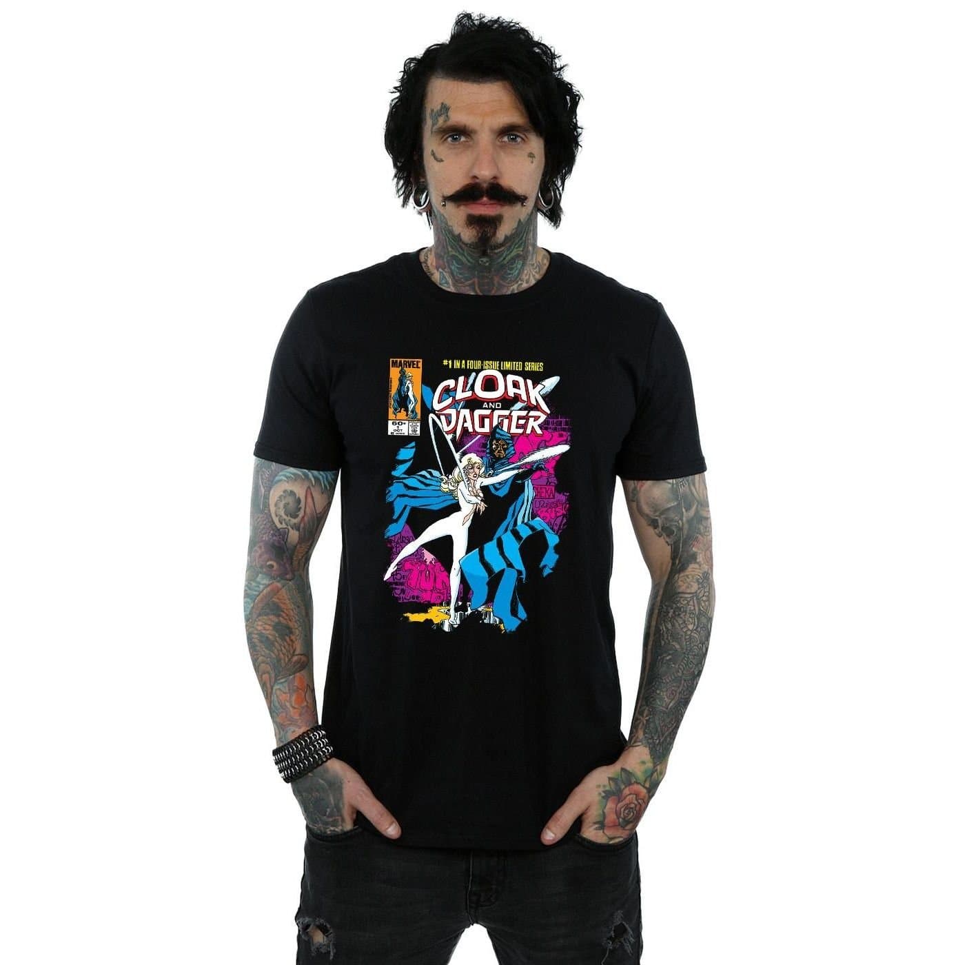 Cloak & Dagger Cloak & Dagger Men's Comic Cover Cotton T-Shirt in Black