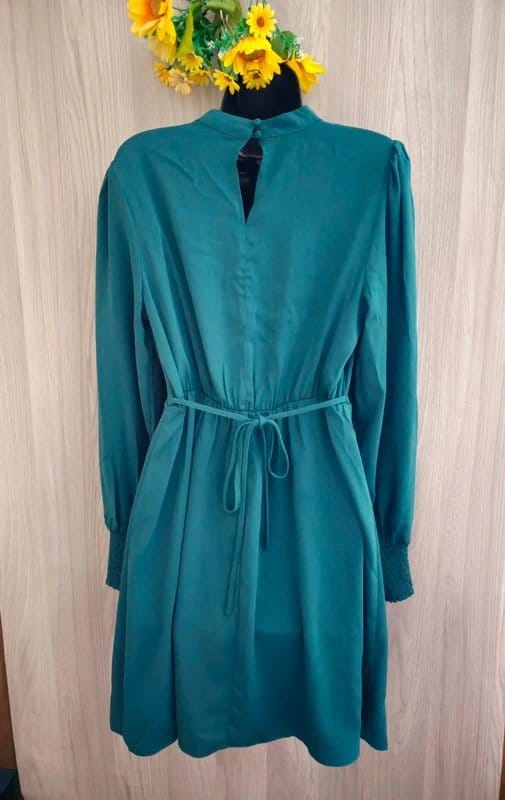 New Look bottle green long sleeve skater dress UK 14πΏ