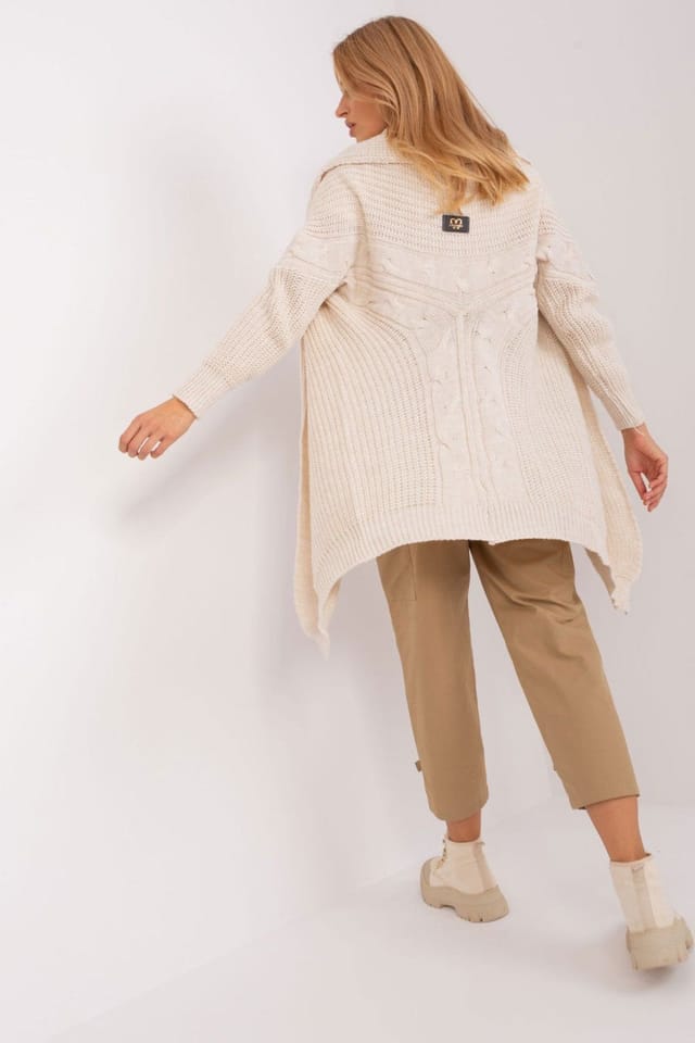 Love Lace Love Lace Women's Everyday Acrylic Long Sleeve Cardigan in Beige - 3