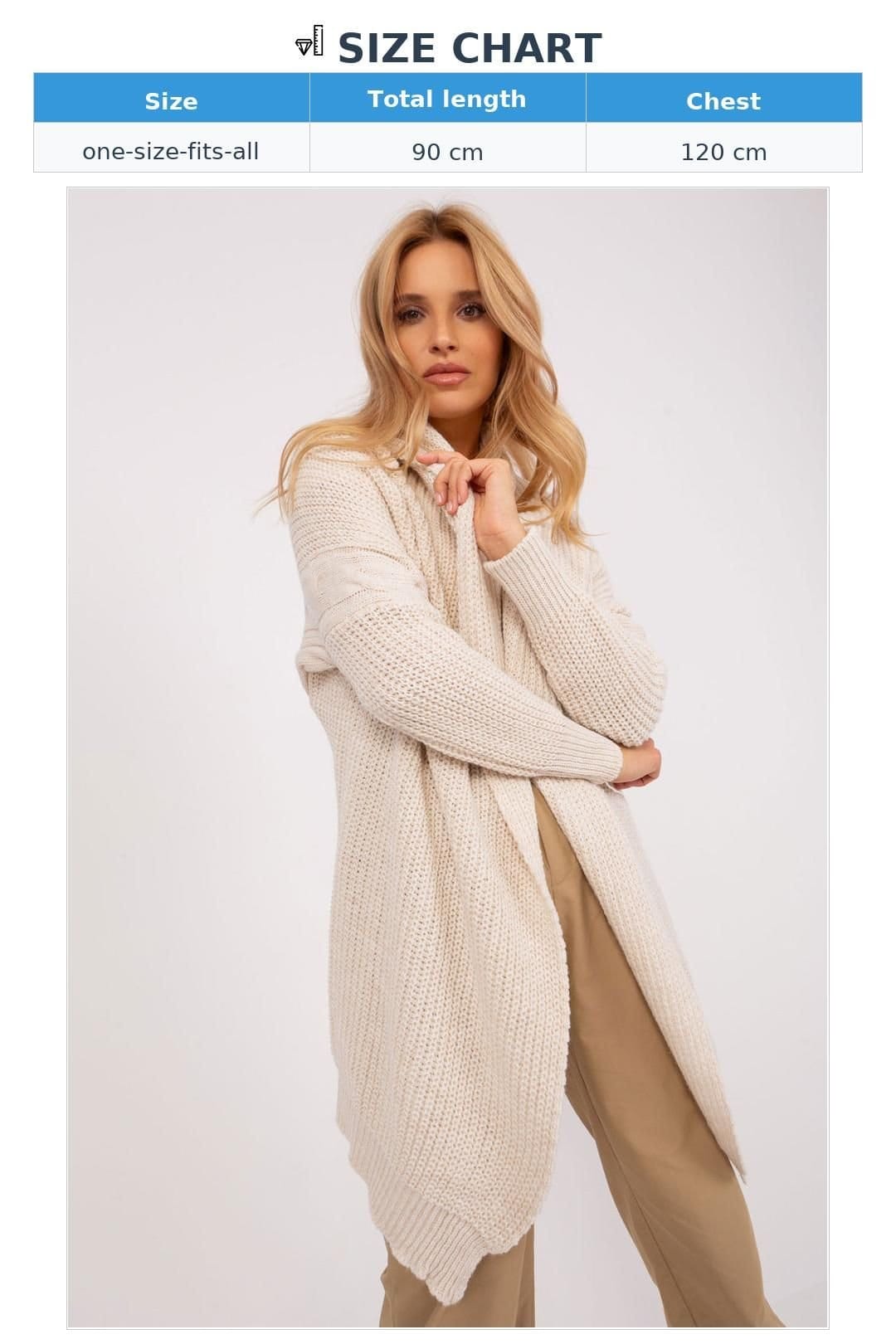 Love Lace Love Lace Women's Everyday Acrylic Long Sleeve Cardigan in Beige - 4