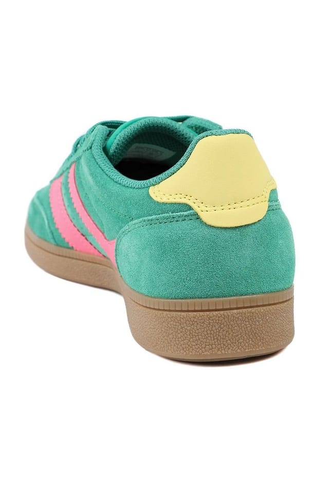 Bellissimo Bellissimo Women's Leather Striped Lace Up Trainers - 3