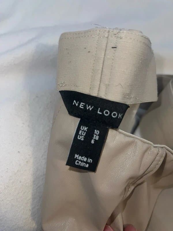 New Look Beige leather leggings