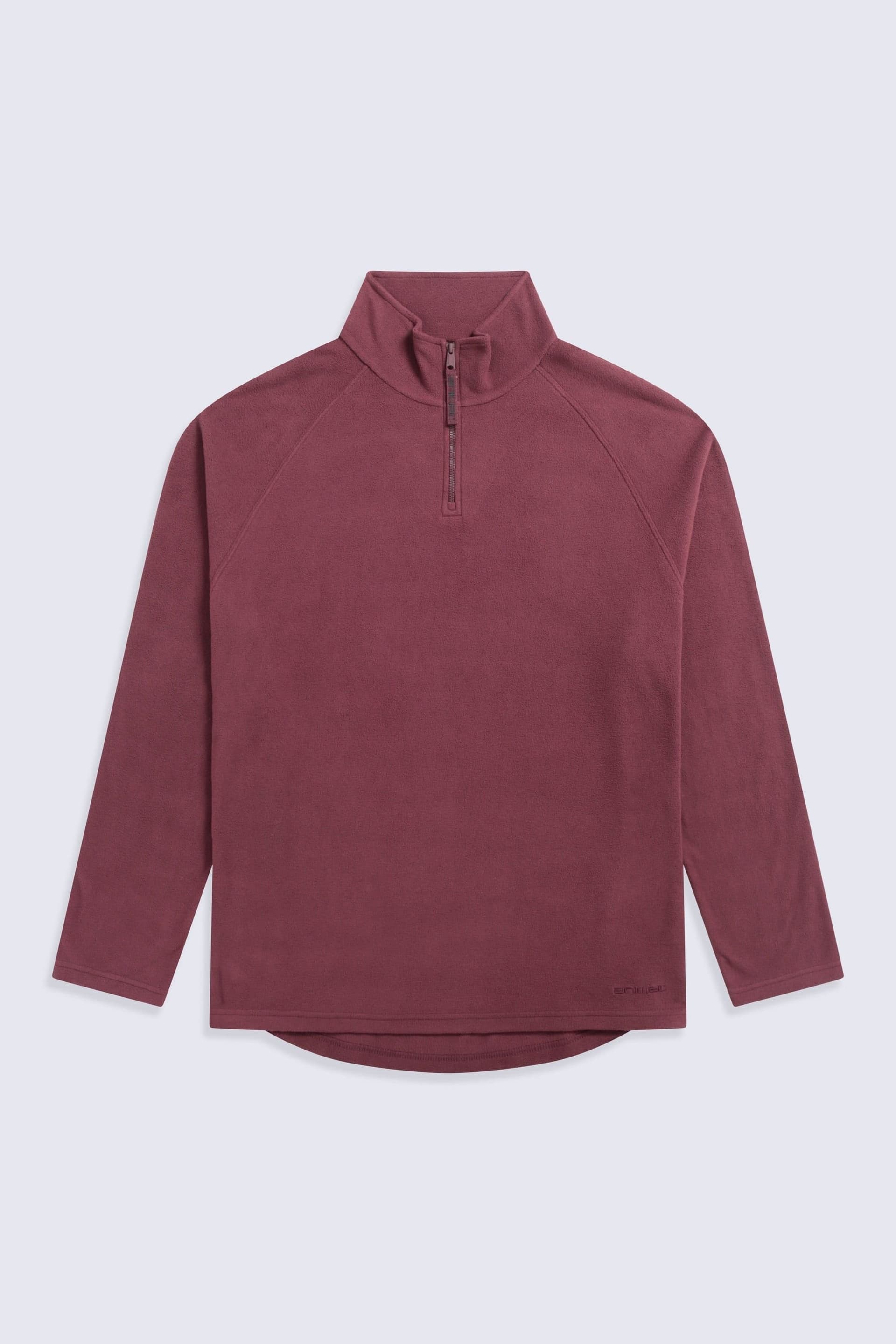 Animal Animal Men's 'Prague' Warm Lightweight Casual Half-Zip Fleece Midlayer Layering Top in Burgundy