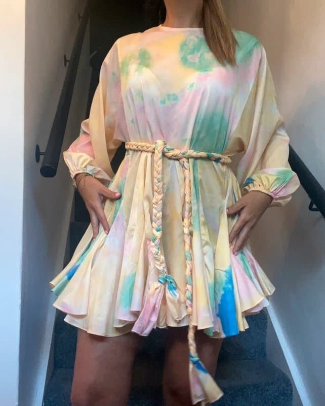 Carmella Carmella dip dyed tie up dress