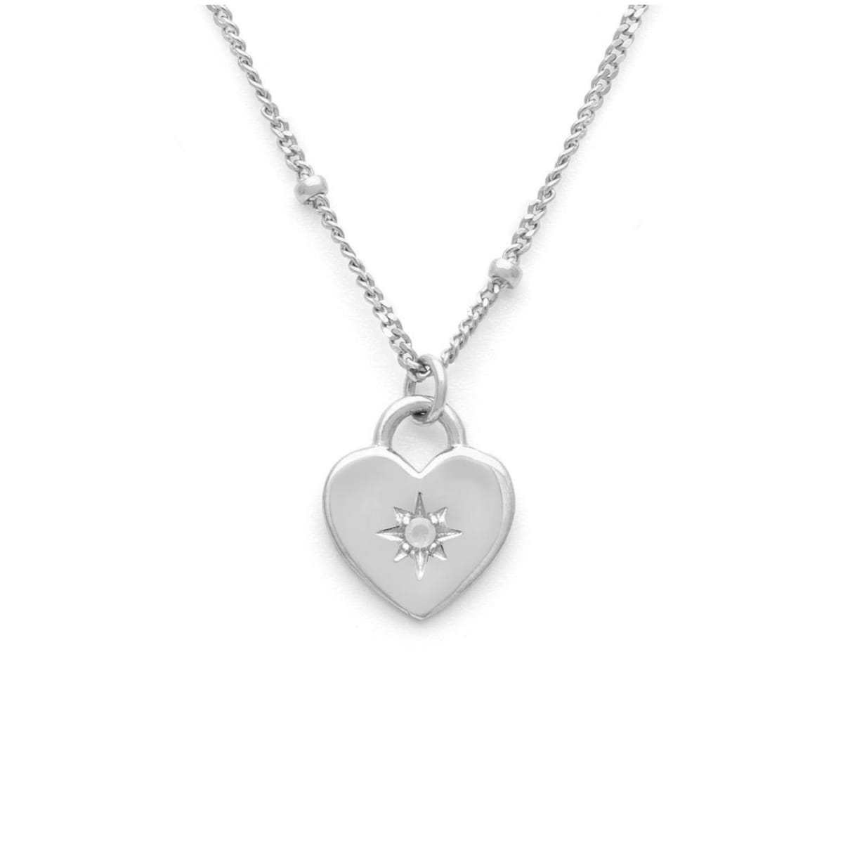 Gold Trip Gold Trip Women's Starburst Heart Pendant in Silver - 1