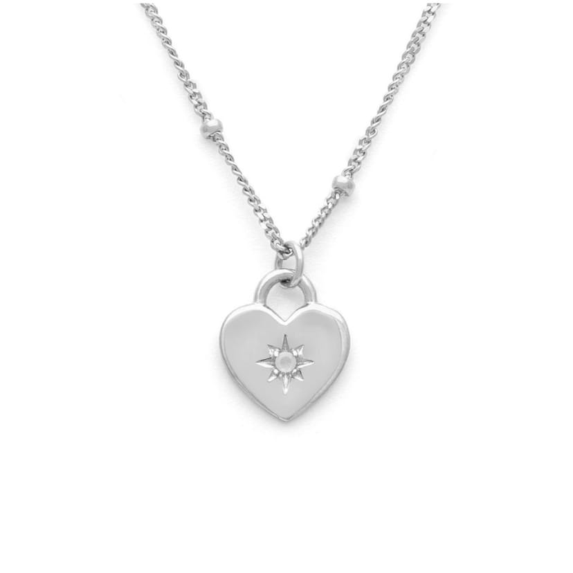 Gold Trip Gold Trip Women's Starburst Heart Pendant in Silver - 1