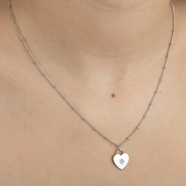 Gold Trip Gold Trip Women's Starburst Heart Pendant in Silver - 2
