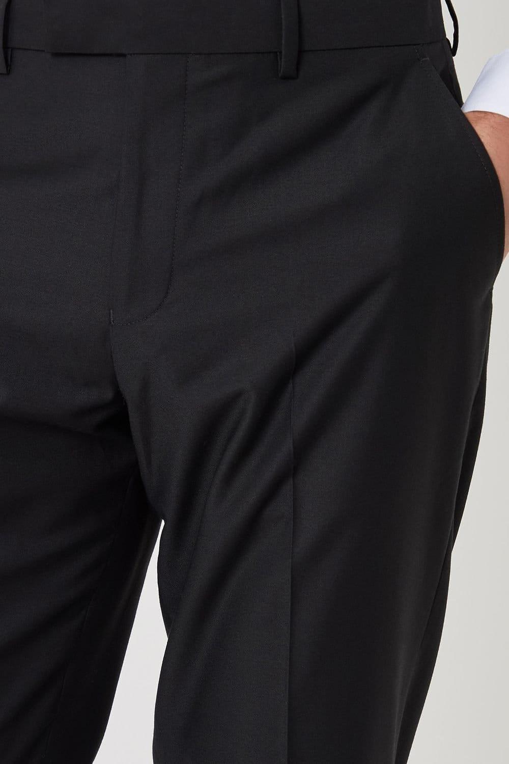 Threadbare Threadbare Men's Slim Fit Suit Trousers in Black - 4