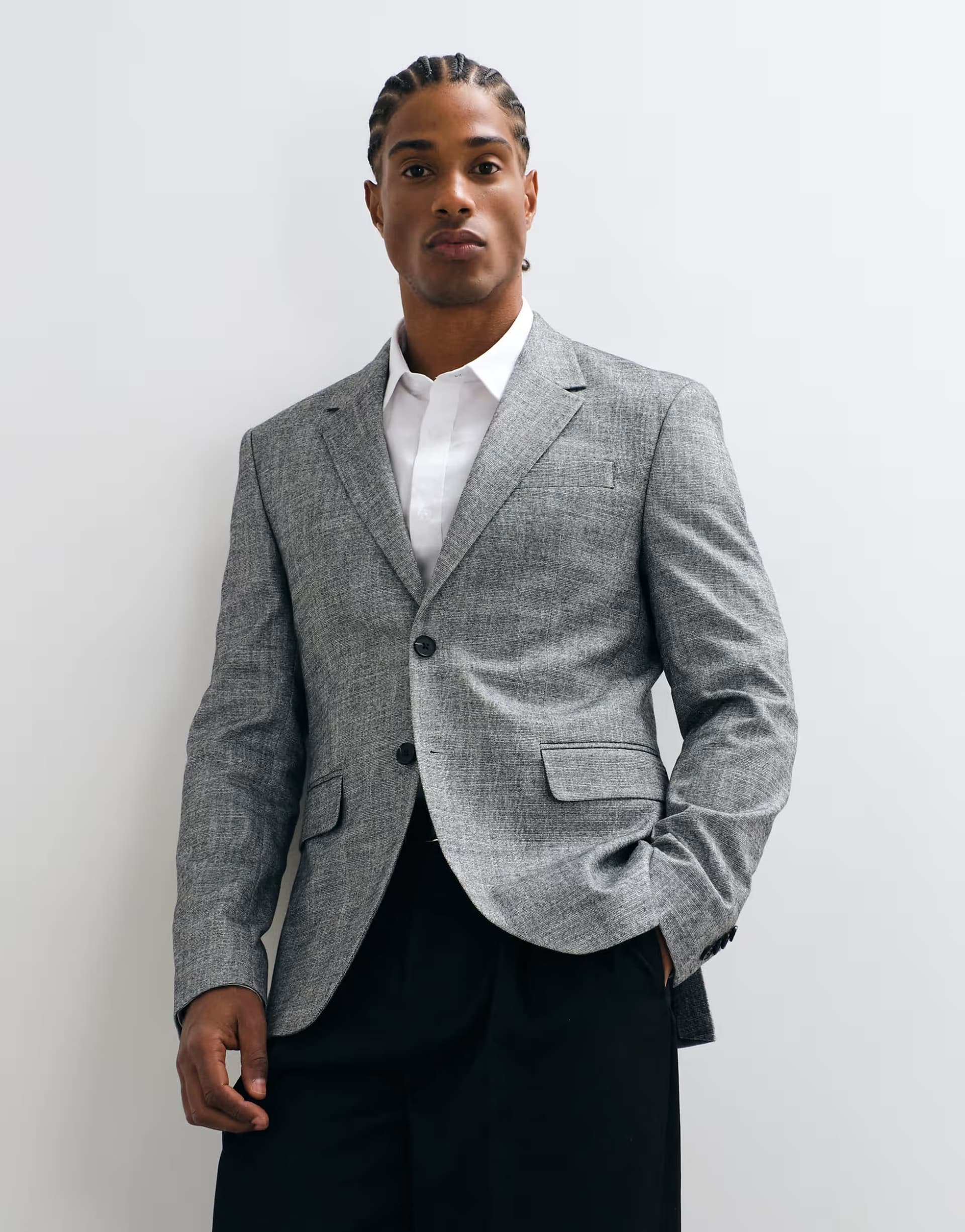 ASOS Jack & Jones slim fit suit blazer in light grey